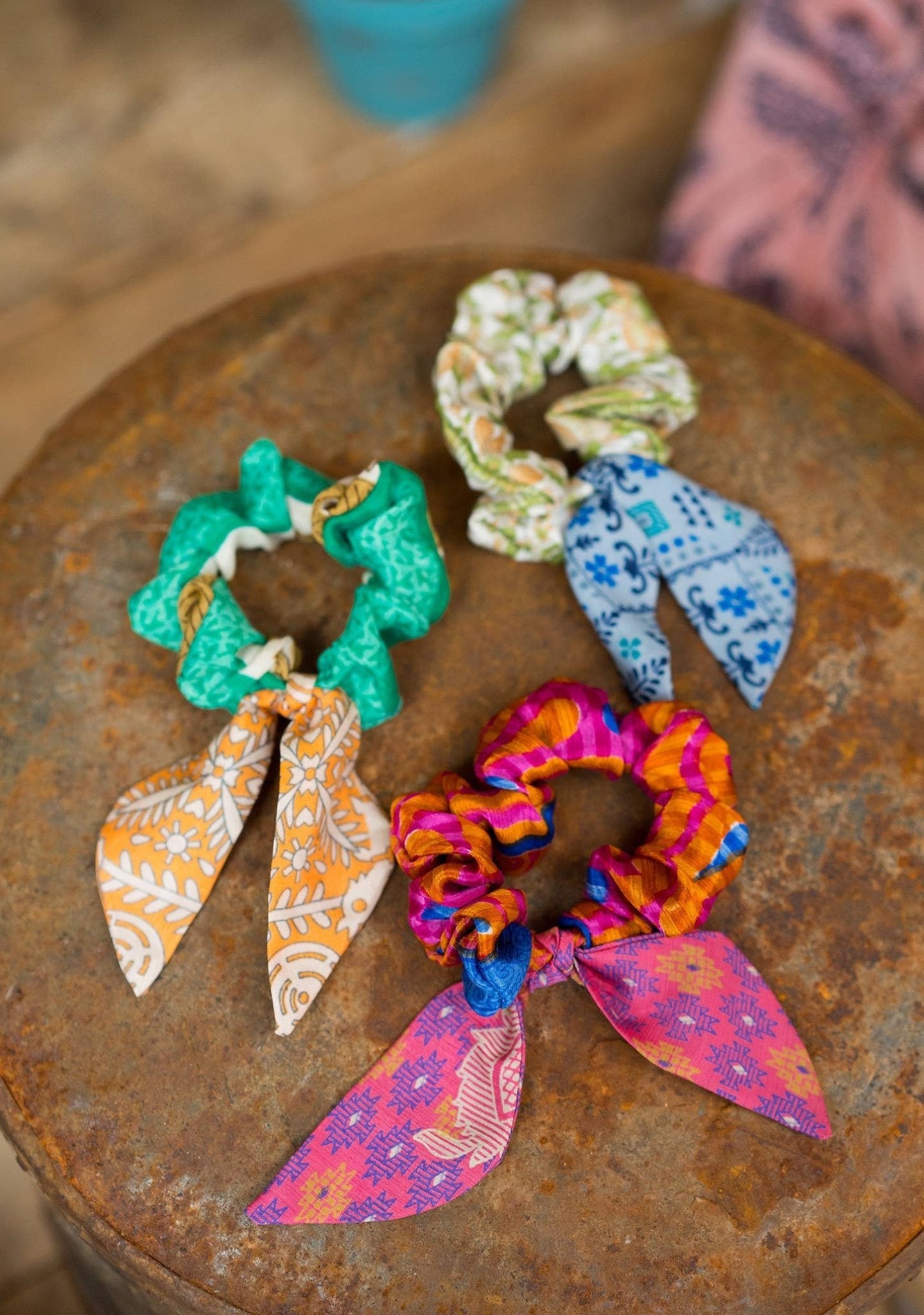 Recycled Sari Scrunchie With Tie
