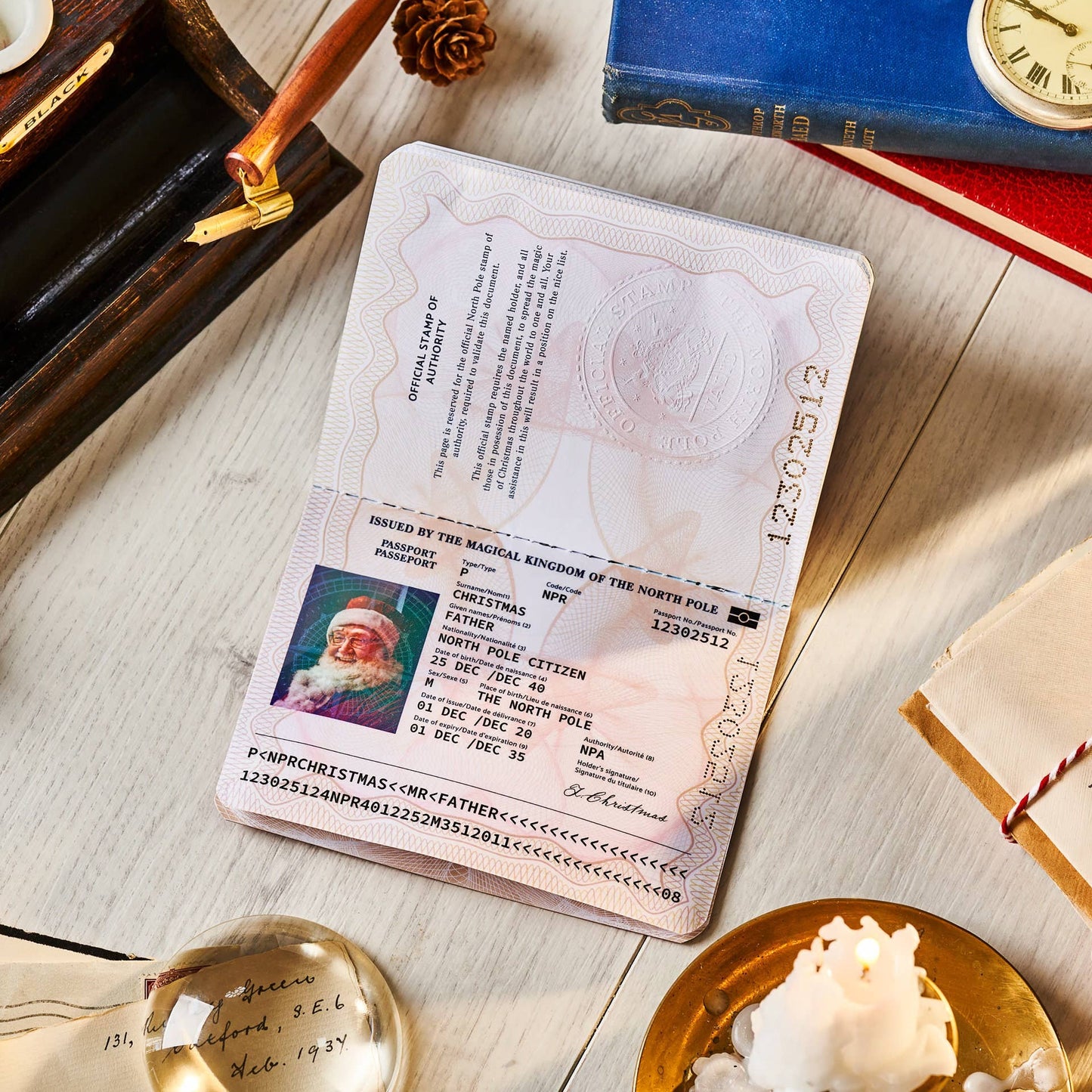 Santa Claus Christmas Passport & Stocking Filler