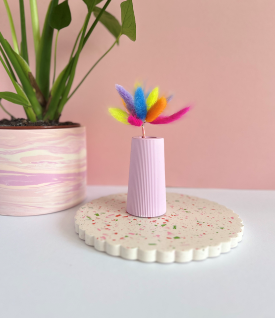 Slim Ridged Stem Vase