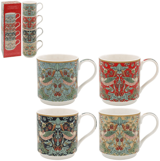 Strawberry Thief Stacking Mugs (Set of 4)