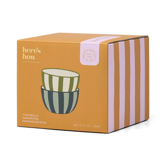 The Bella Dipping Bowls - Set of 2 - Olive & Blue