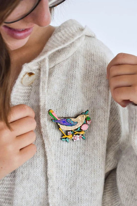 William Morris Strawberry Theif Brooch