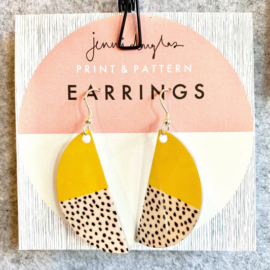 Yellow Freestyle Arc Drop Earrings