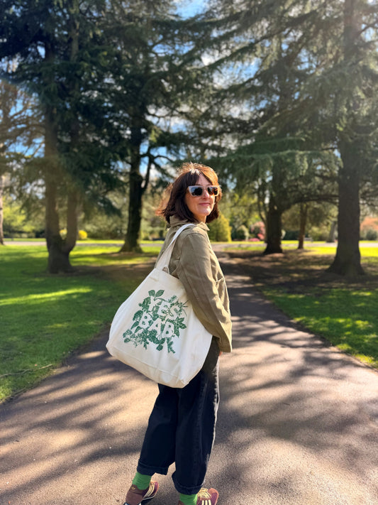 YES BAB giant botanical canvas bag