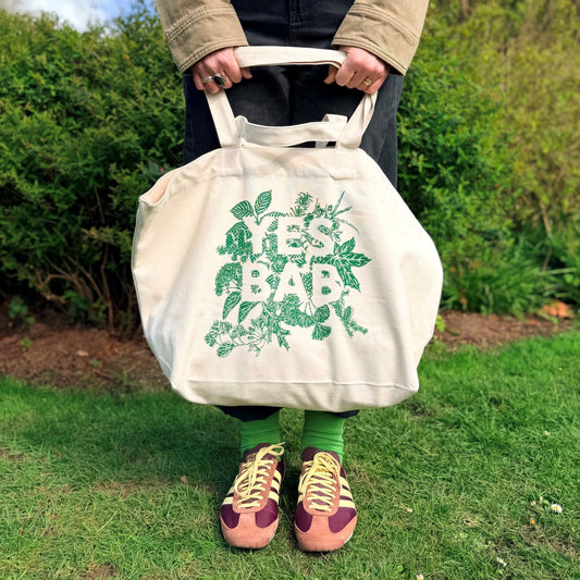 YES BAB giant botanical canvas bag