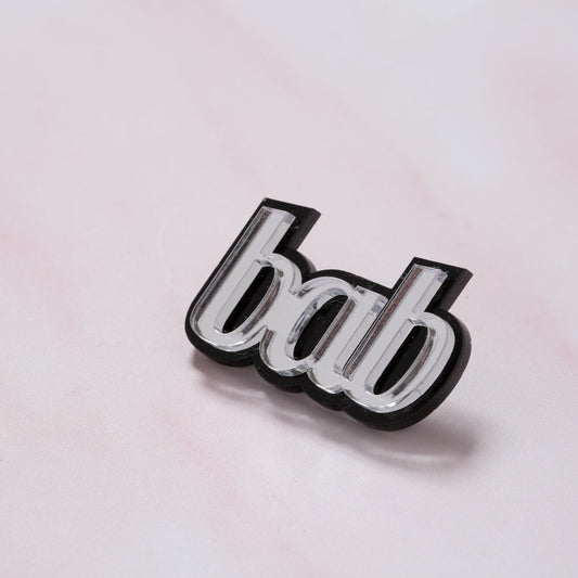 Bab Brooch - Silver & Black