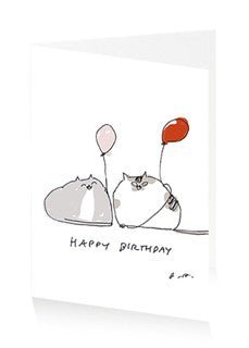 Balloon Cats - Happy Birthday