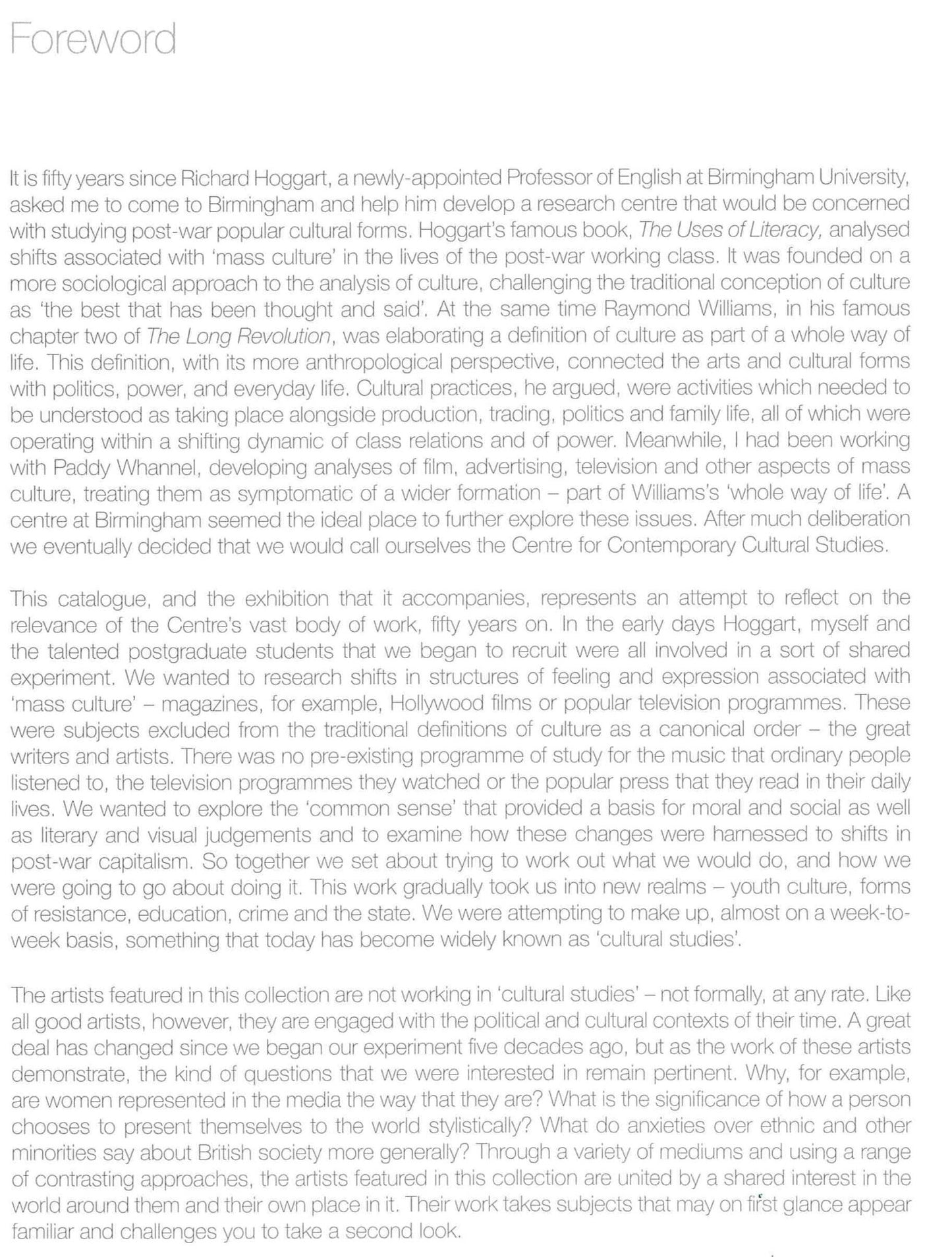 Centre for Contemporary Cultural Studies: 50 Years On