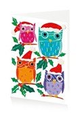 Four Festive Owls - Pack of 5
