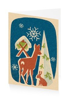 The Bunny and The Deer Christmas Card